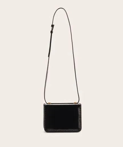 Leather cross-body flap bag