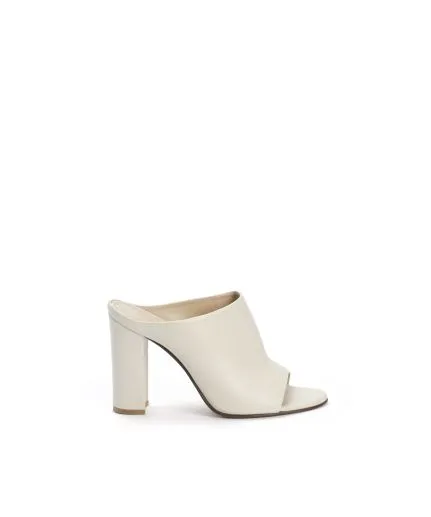 Leather mule with embossed detail