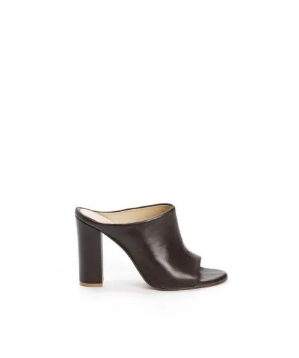 Leather mule with embossed detail