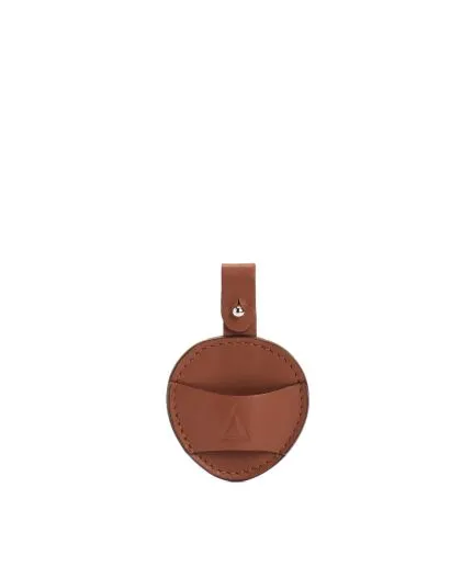 Leather sunglasses holder with triangular emboss and loop detail