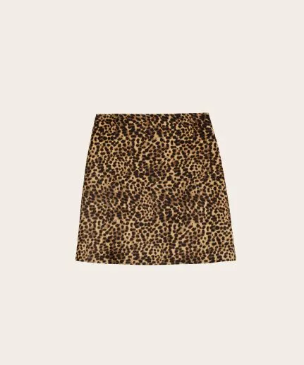 Leopard-print midi skirt
