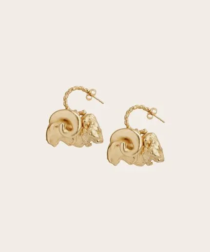 Lion and goat head earrings