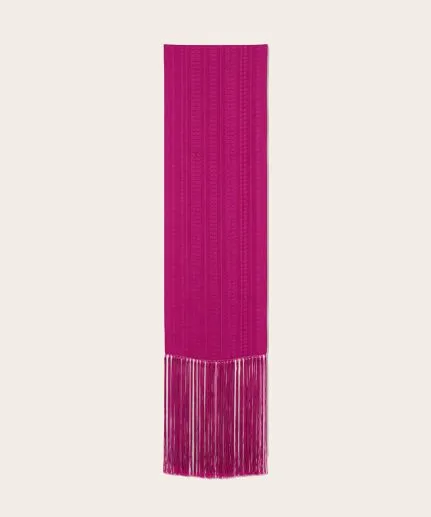 Long silk scarf with fringes
