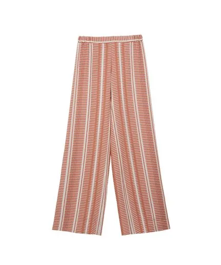 Loose textured-silk trousers