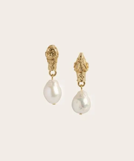Mini drop earrings with pearl details