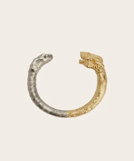 Mythical dual-tone bangle bracelet