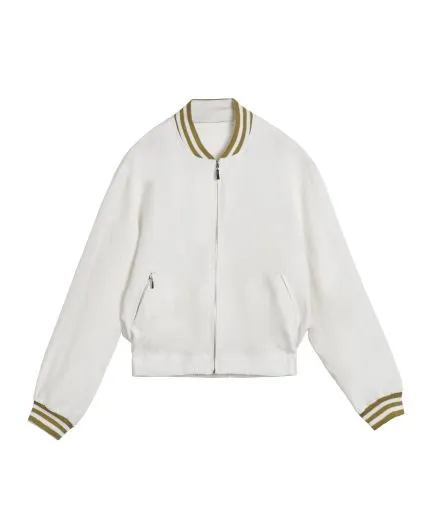Βomber jacket with striped trims