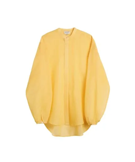 Organza shirt with balloon sleeves