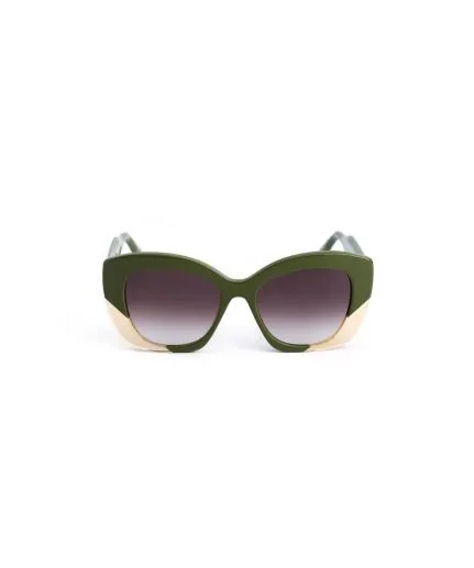 Oversized butterfly-effect sunglasses with color-blocking details