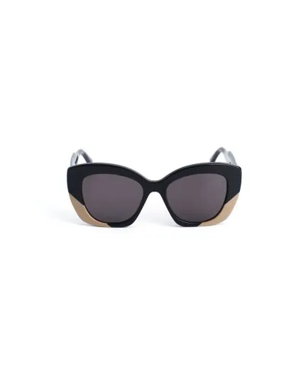 Oversized butterfly-effect sunglasses with color-blocking details