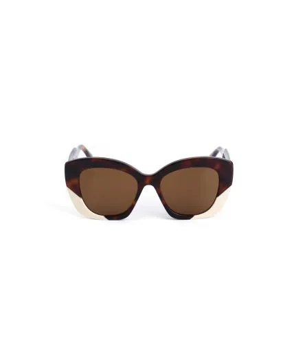 Oversized butterfly-effect sunglasses with color-blocking details