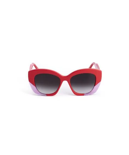 Oversized butterfly-effect sunglasses with color-blocking details