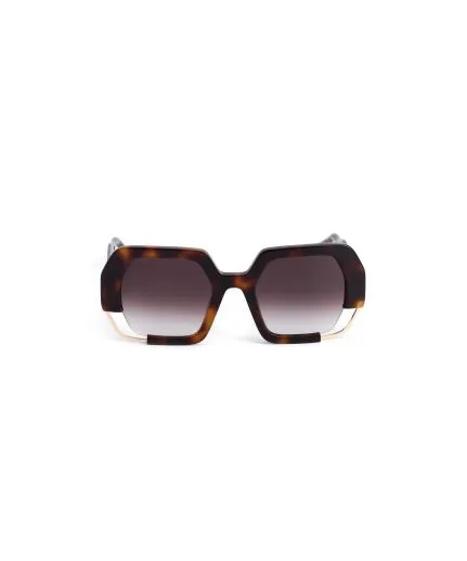 Oversized polygon-shape sunglasses with metallic details