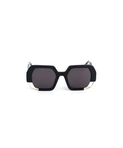 Oversized polygon-shape sunglasses with metallic details
