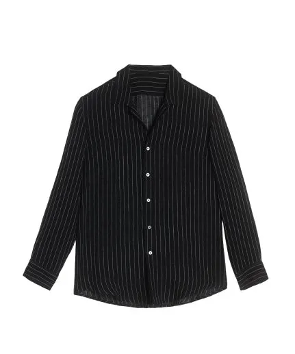 Pinstripe-pattern button-down shirt