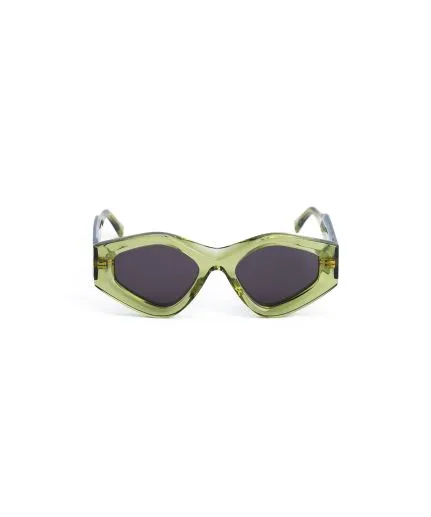 Polygon-shape sunglasses with sculptural details