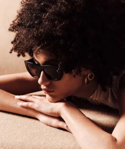Rectangular butterfly-effect frame sunglasses