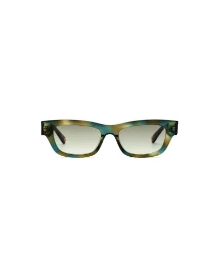 Rectangular sunglasses with sculptural details