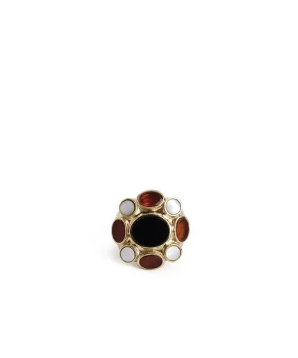 Ring with semi-precious oval stones