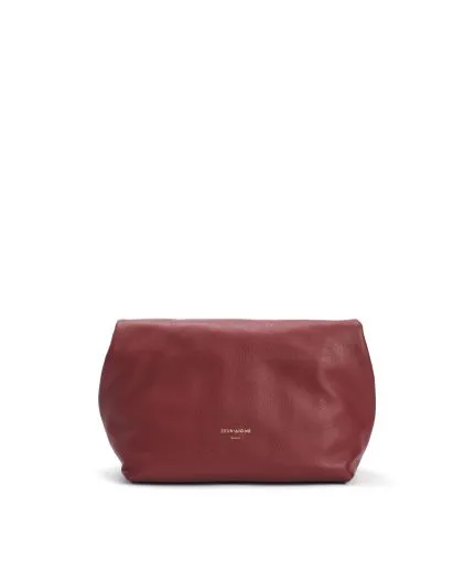 Rollup leather pouch with stitching details