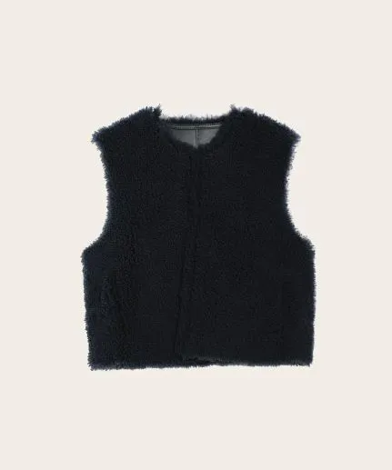 Shearling short vest