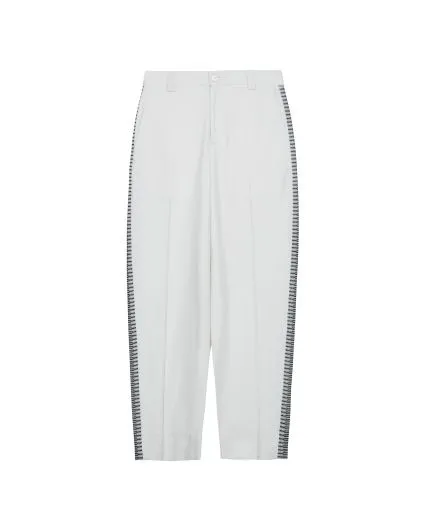 Silk trousers with side details