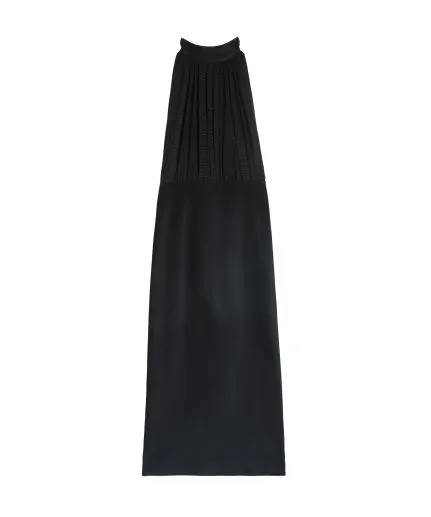 Sleeveless midi silk dress
