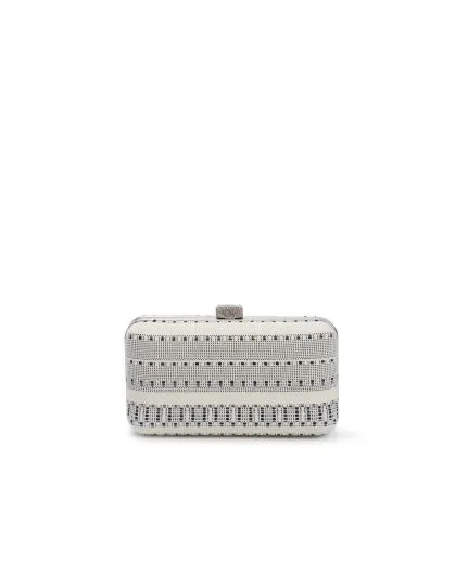 Small spathoto-cotton clutch with metallic frame
