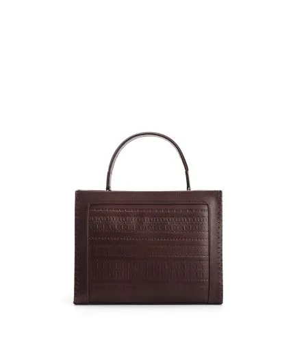 Spathoto-embossed leather shoulder bag