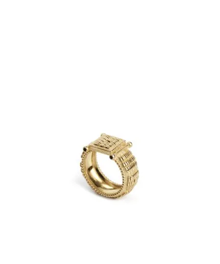 Spathoto-textured gold-tone ring