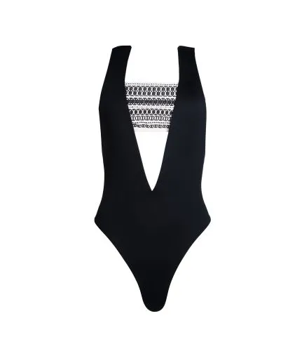 Swimsuit with embroidered bandeau