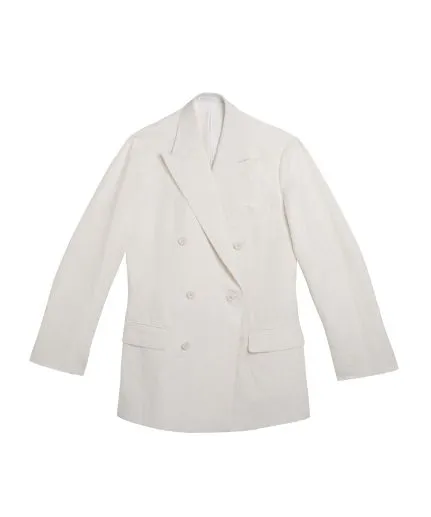 Tailored double-breasted blend blazer made of linen
