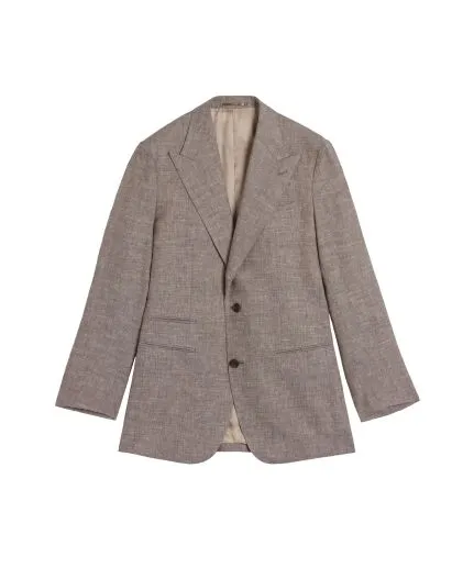 Tailored single-breasted blend blazer made of linen-silk