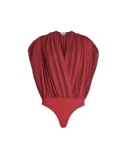 Textured silk bodysuit
