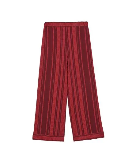 Textured silk cropped trousers