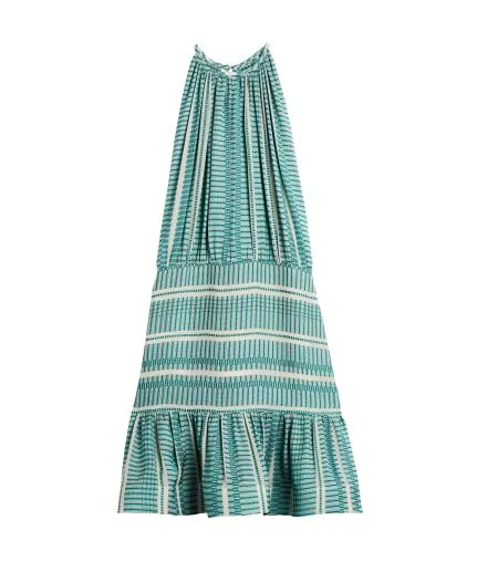 Textured silk mini flared dress