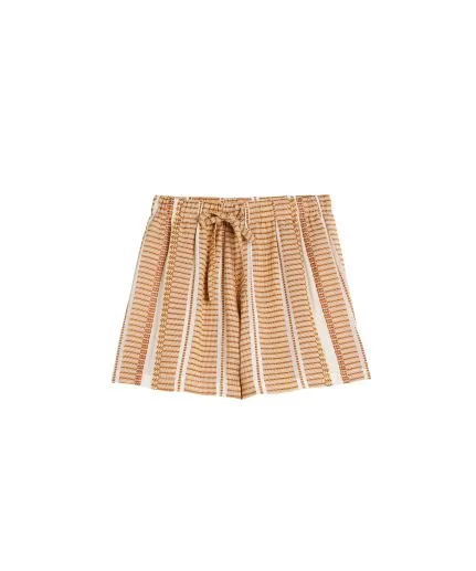 Textured silk shorts