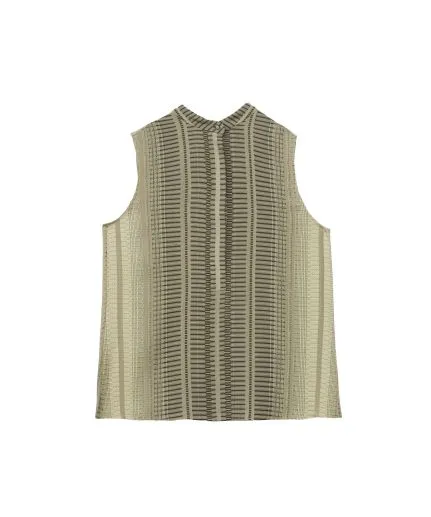 Textured silk sleeveless top