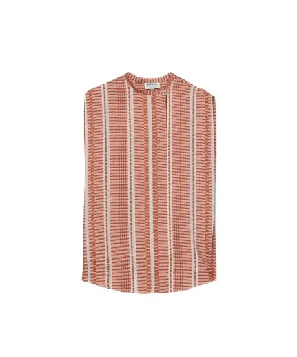 Textured silk sleeveless top