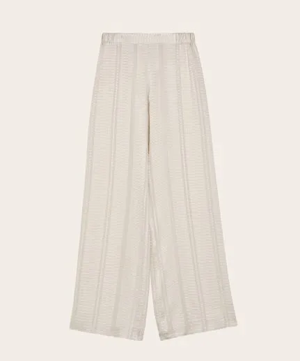 Textured silk wide-leg trousers