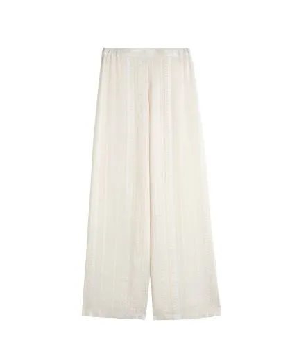 Textured silk wide-leg trousers