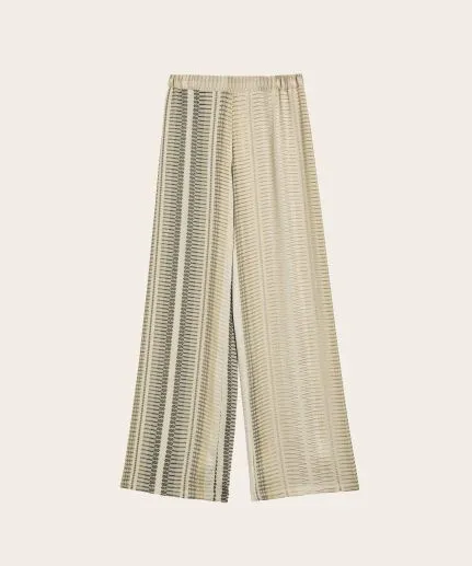 Textured silk wide-leg trousers