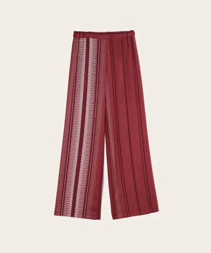 Textured silk wide-leg trousers
