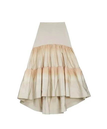 Tiered tie-dye midi skirt