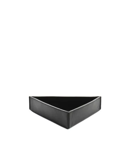 Triangular leather tray with embossed detail