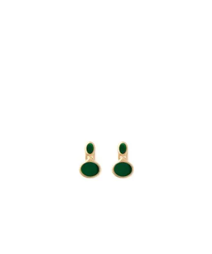 Two-stone earrings for pierced ears