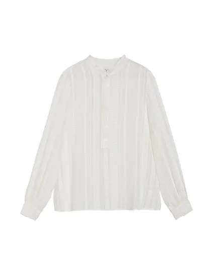 Unique signature crafted silk blouse