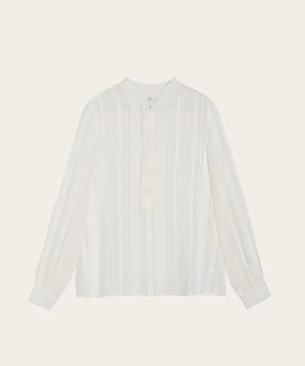 Unique signature crafted silk blouse