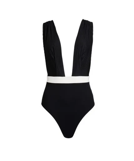 V-neck one-piece swimsuit