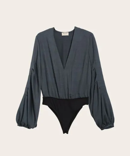 V-neck tailored bodysuit